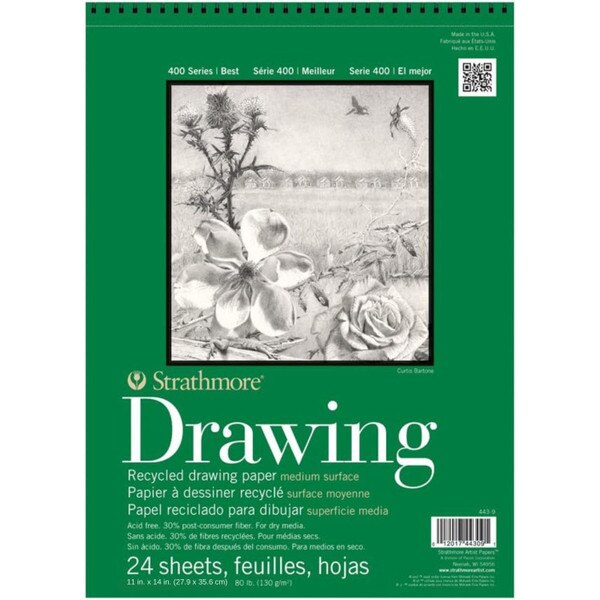 green spiral bound drawing pad